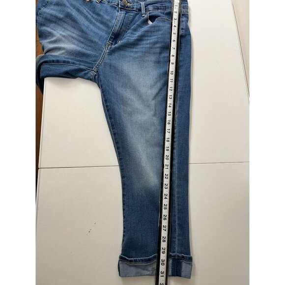 Levis Jeans Womens Size 14 32 Large Mid Rise Capri Denim Pants Stretch Blue Fall - Picture 11 of 16